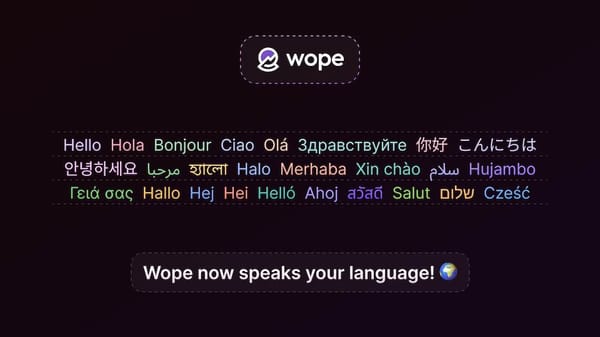 Wope is Now Available in 47 Languages